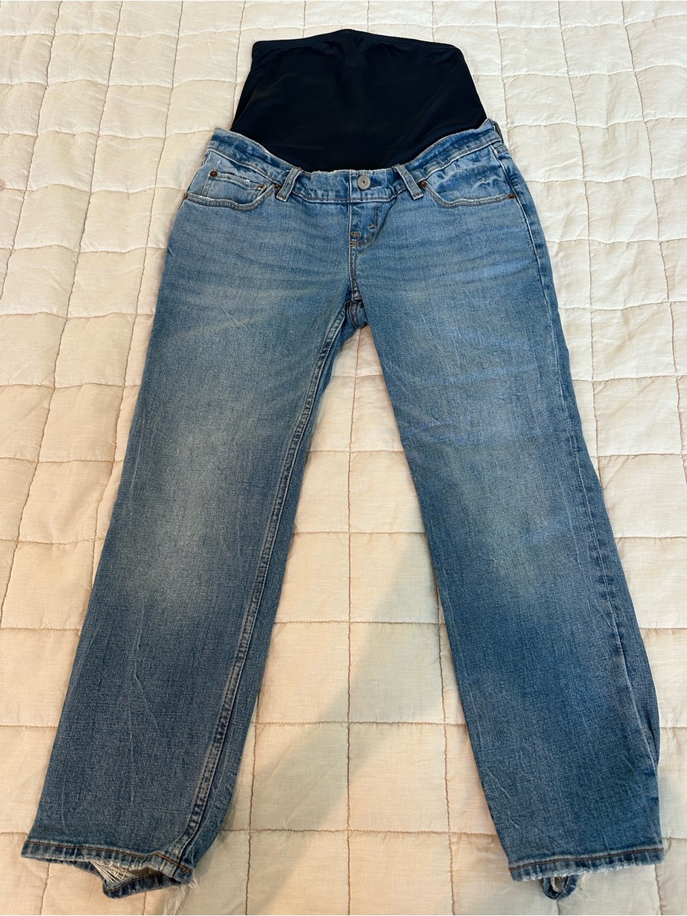 Abercrombie & Fitch Blue Denim Straight Leg Maternity Jeans - 2 short